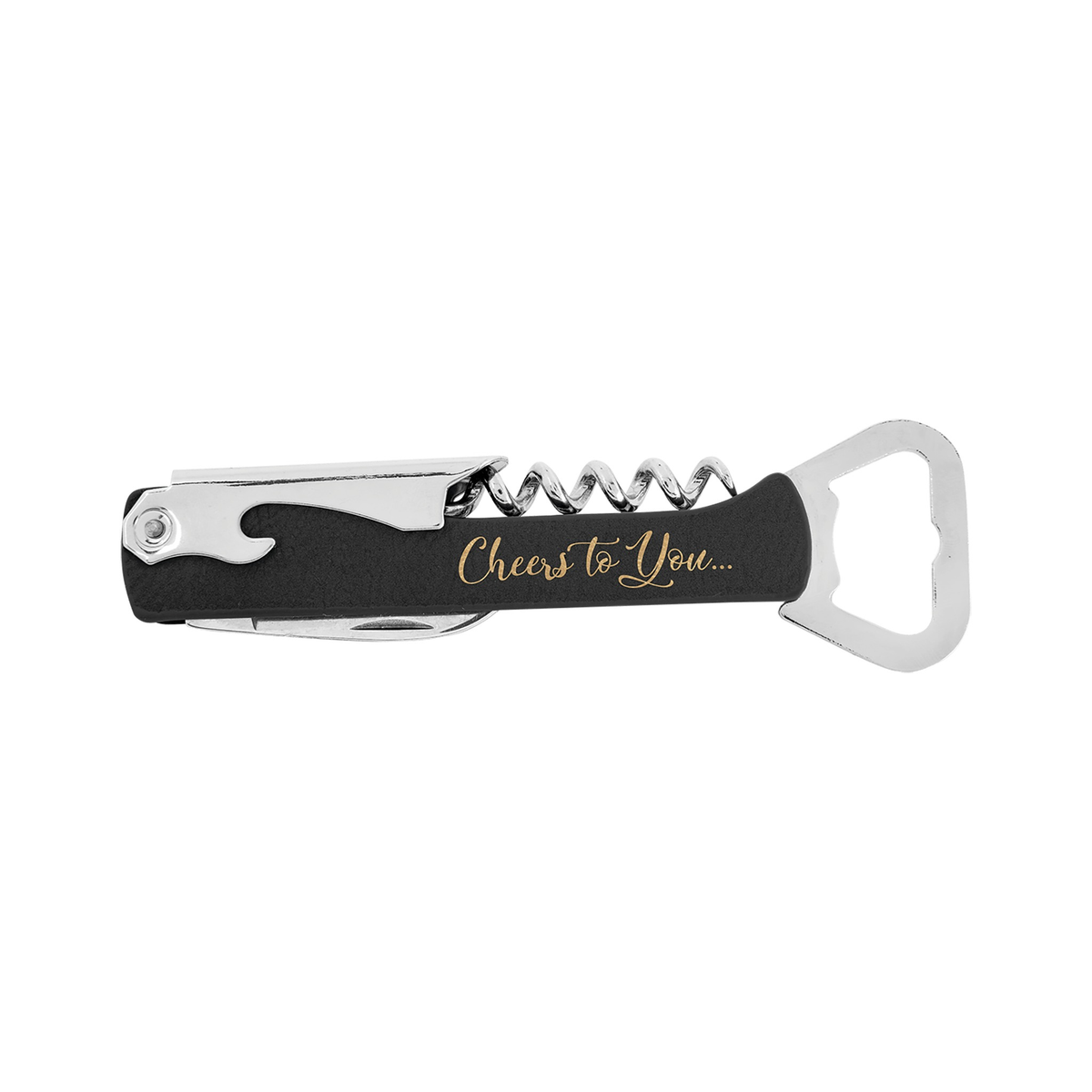 Leatherette and Cork Wine Bottle Opener