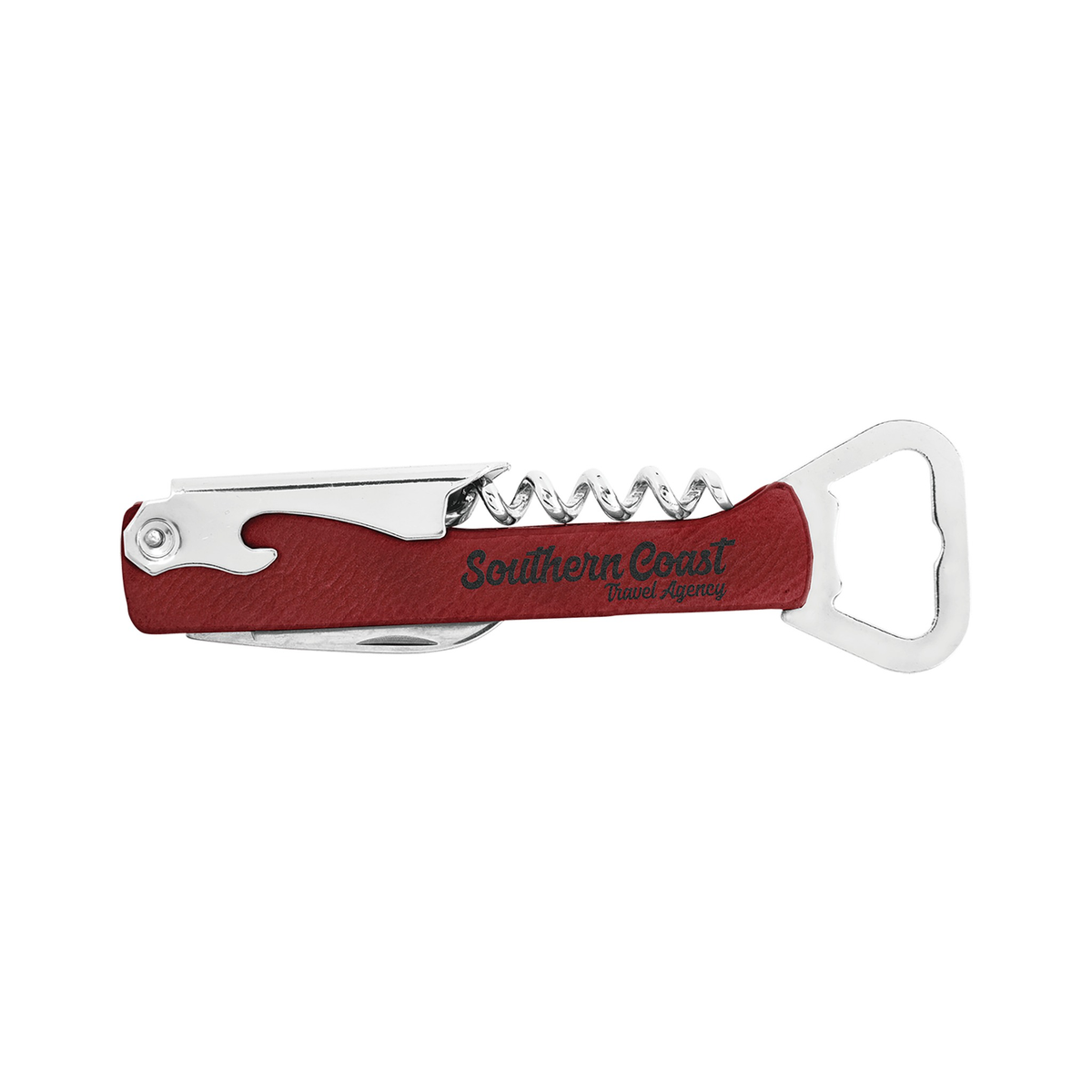 Leatherette and Cork Wine Bottle Opener