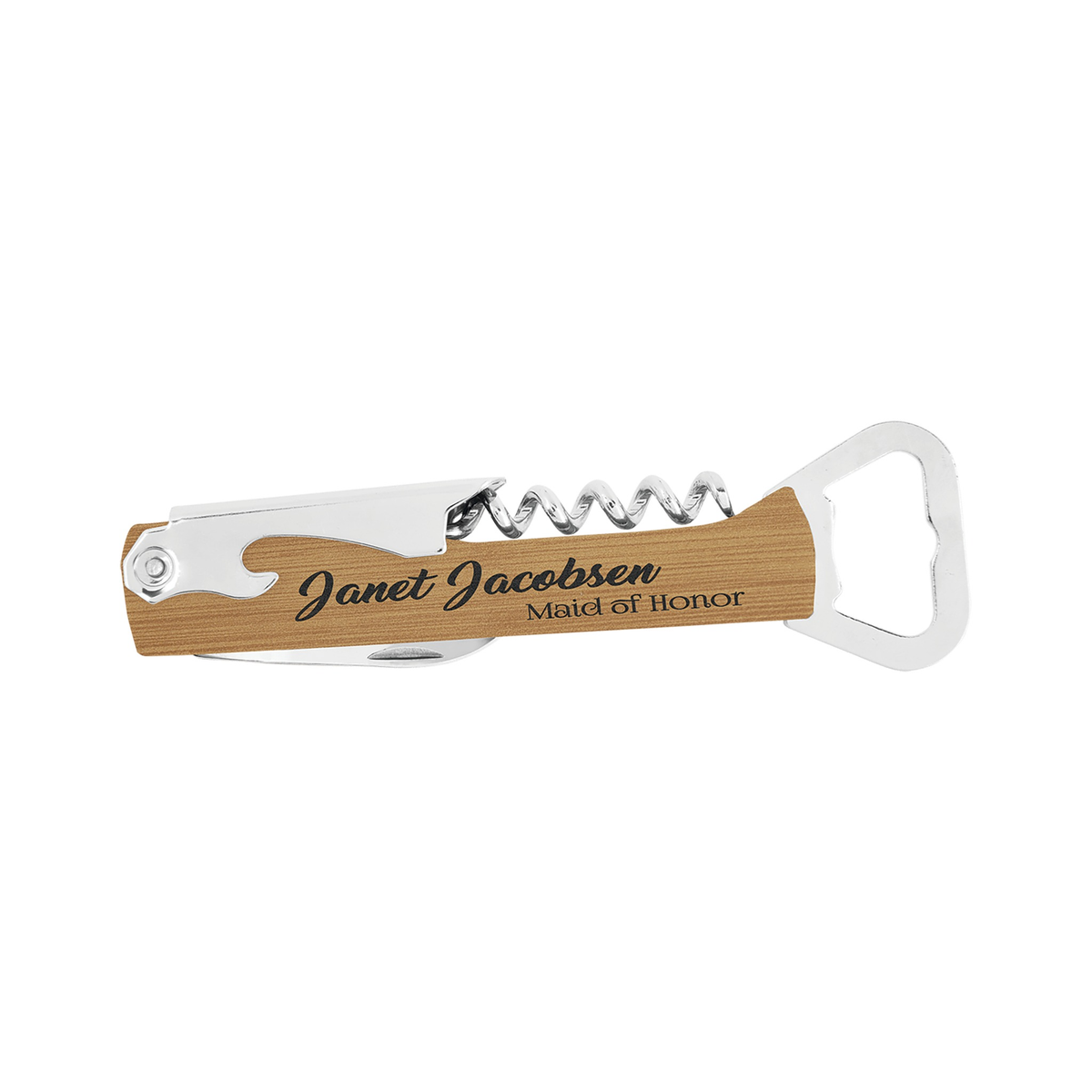 Leatherette and Cork Wine Bottle Opener