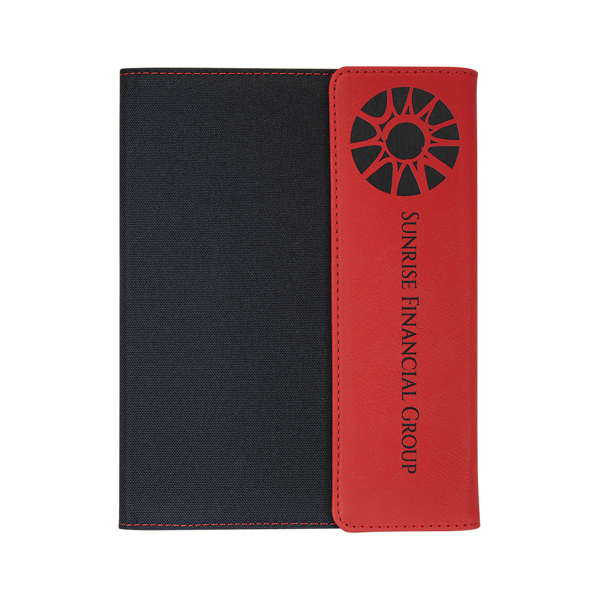 Leatherette/Black Canvas Portfolio with Notepad, Red