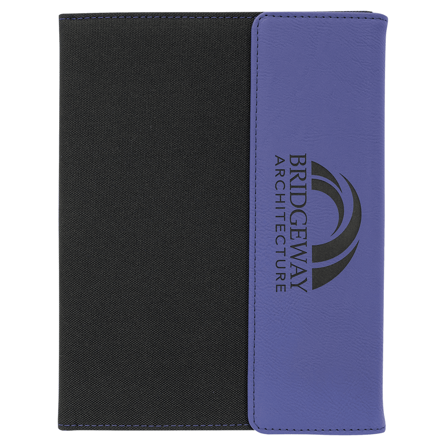 Purple Leatherette/Black Canvas Portfolio with Notepad