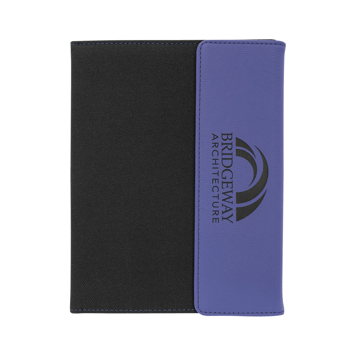 Leatherette/Black Canvas Portfolio with Notepad, Purple