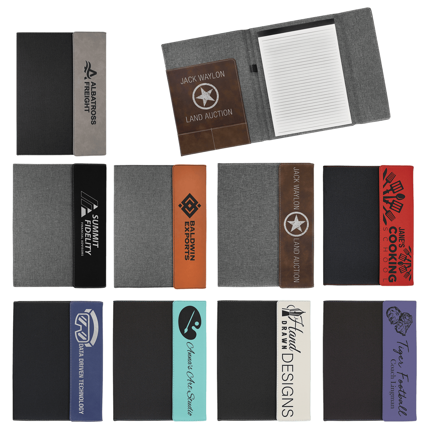 Leatherette/Canvas Portfolio with Notepad Sample Set 9.5" x 12"
