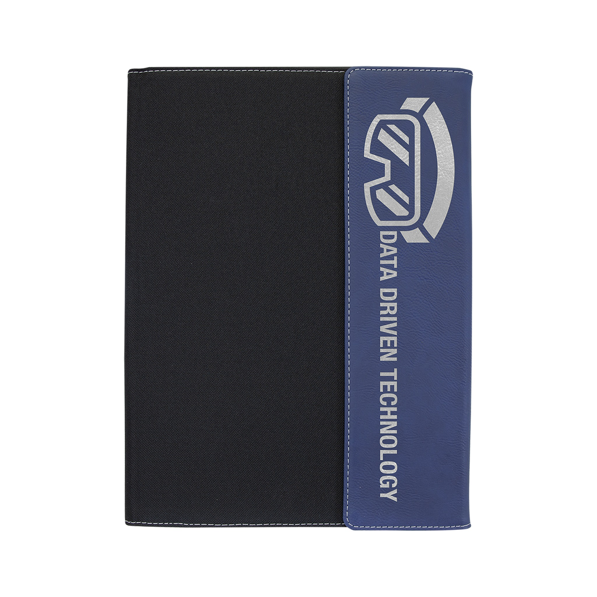 Leatherette/Black Canvas Portfolio with Notepad, Blue/Silver