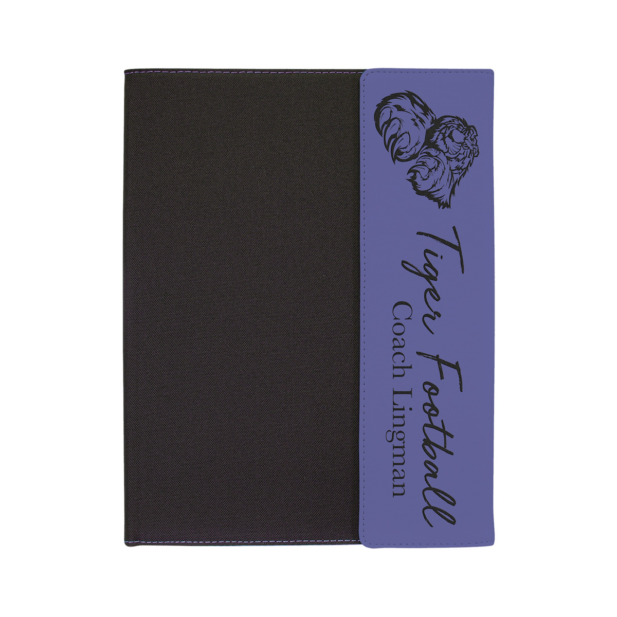 Leatherette/Black Canvas Portfolio with Notepad, Purple