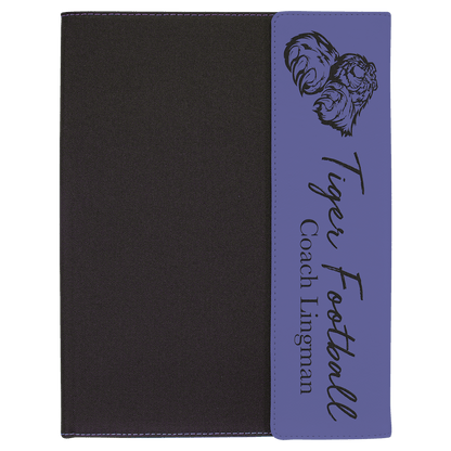 Purple Leatherette/Black Canvas Portfolio with Notepad