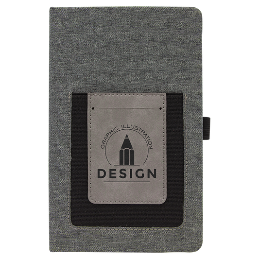 Leatherette Journal with Cell/Card Slot