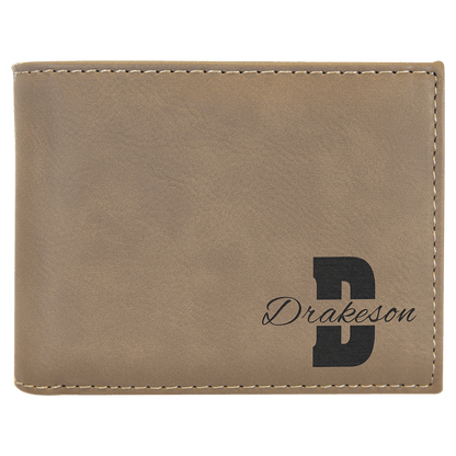 Leatherette Bi-Fold Wallet with Flip ID Display
