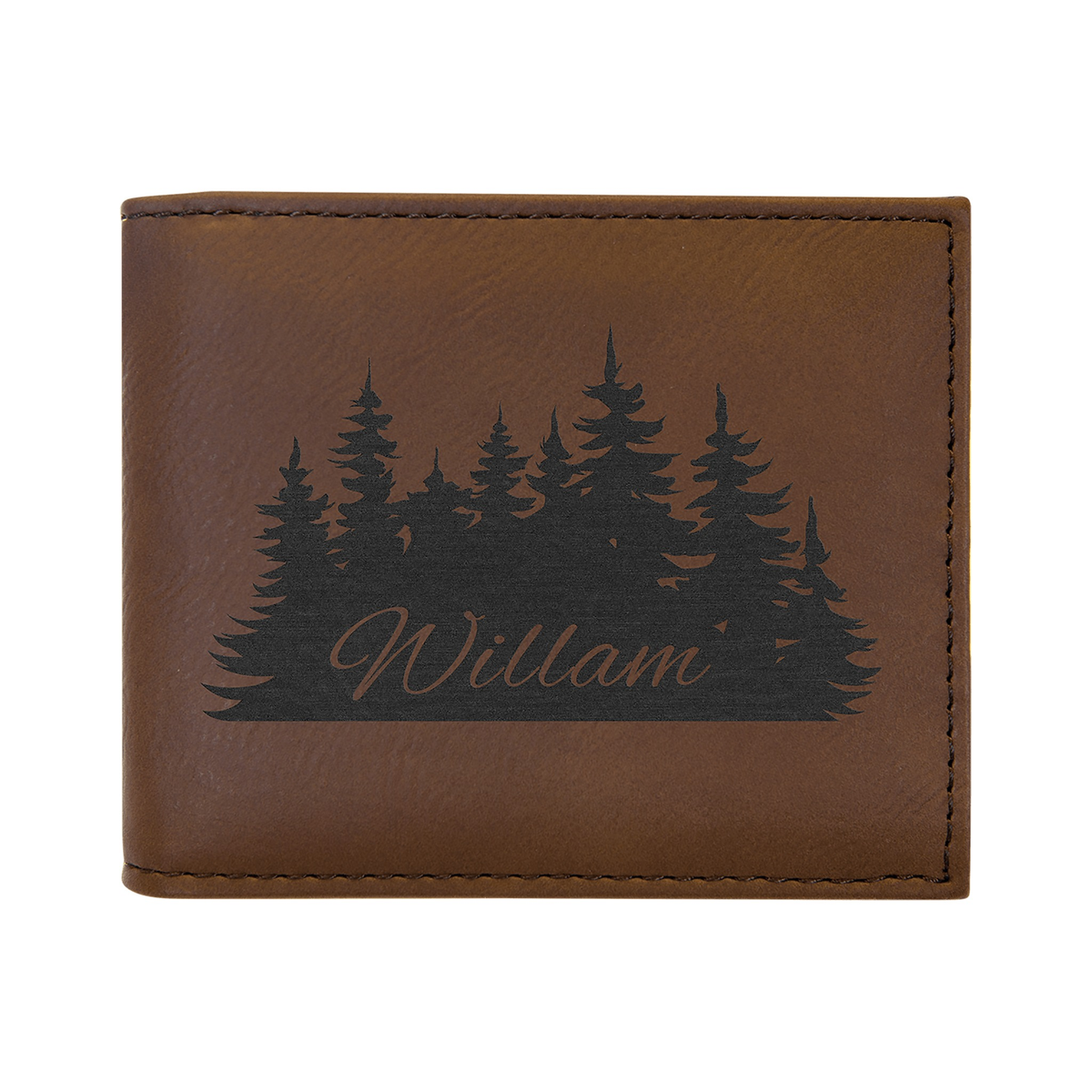 Leatherette Bi-Fold Wallet with Flip ID Display