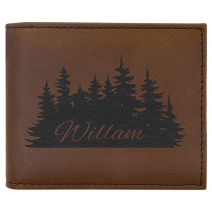 Leatherette Bi-Fold Wallet with Flip ID Display