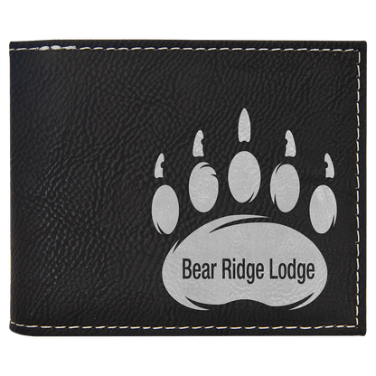 Leatherette Bi-Fold Wallet with Flip ID Display