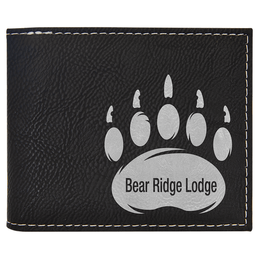Leatherette Bi-Fold Wallet with Flip ID Display
