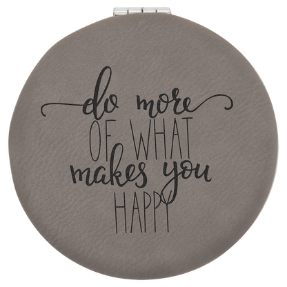 Leatherette Compact Mirror