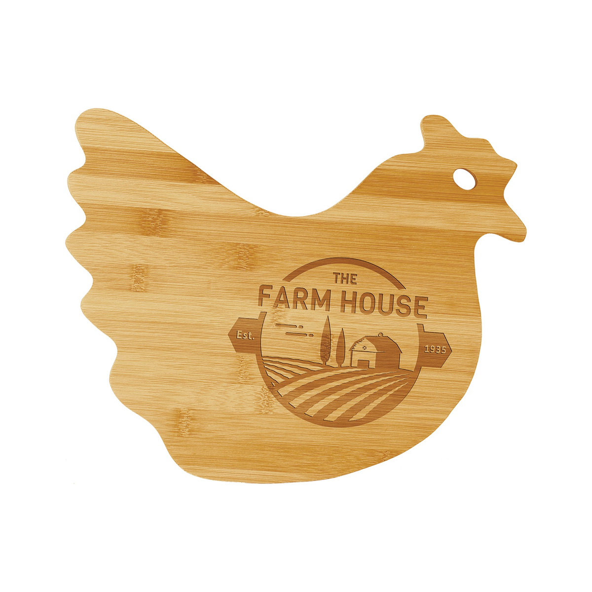 Bamboo Hen Shaped Cutting Board, 13.5" x 10.875"