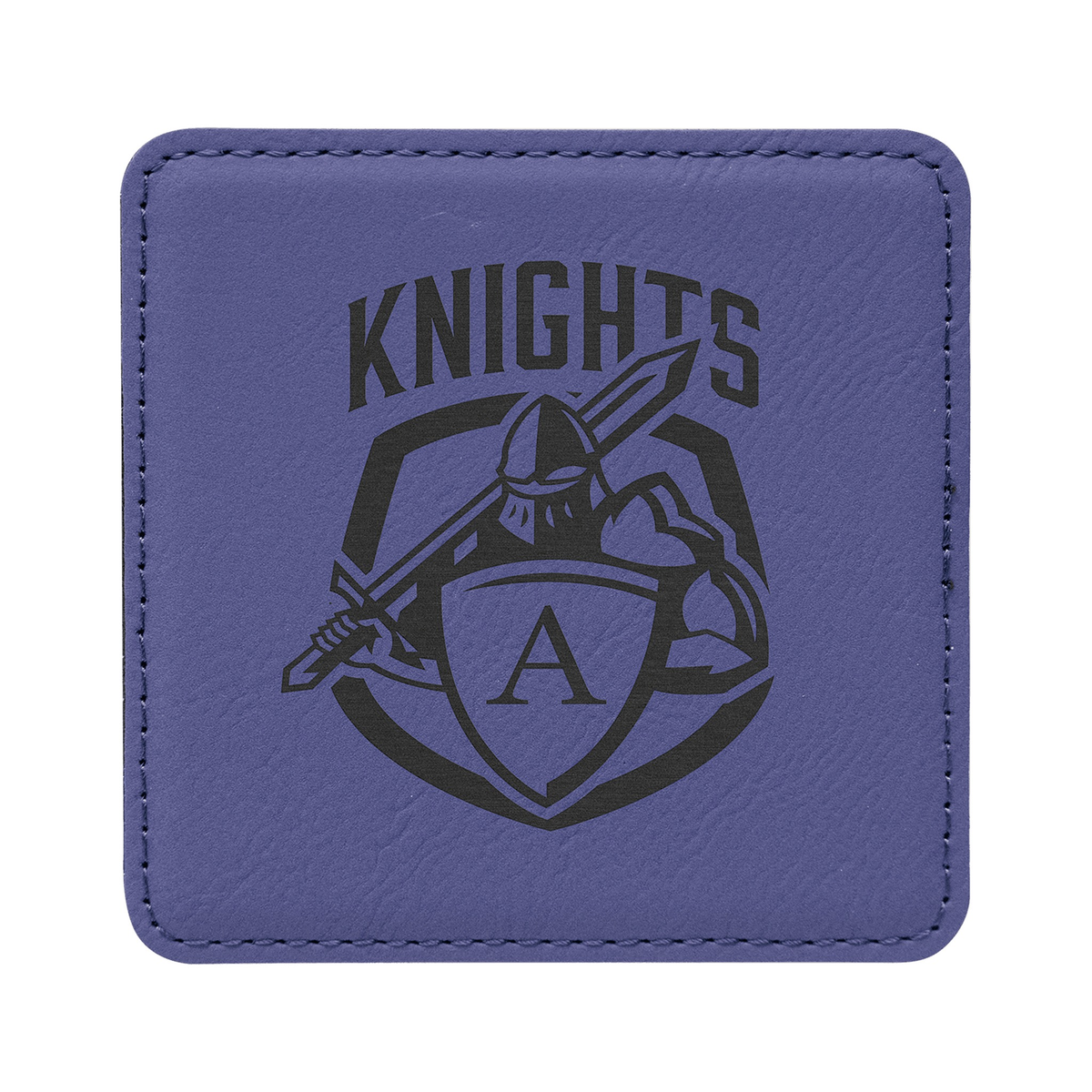 Leatherette Square Coaster 4", Purple, Single