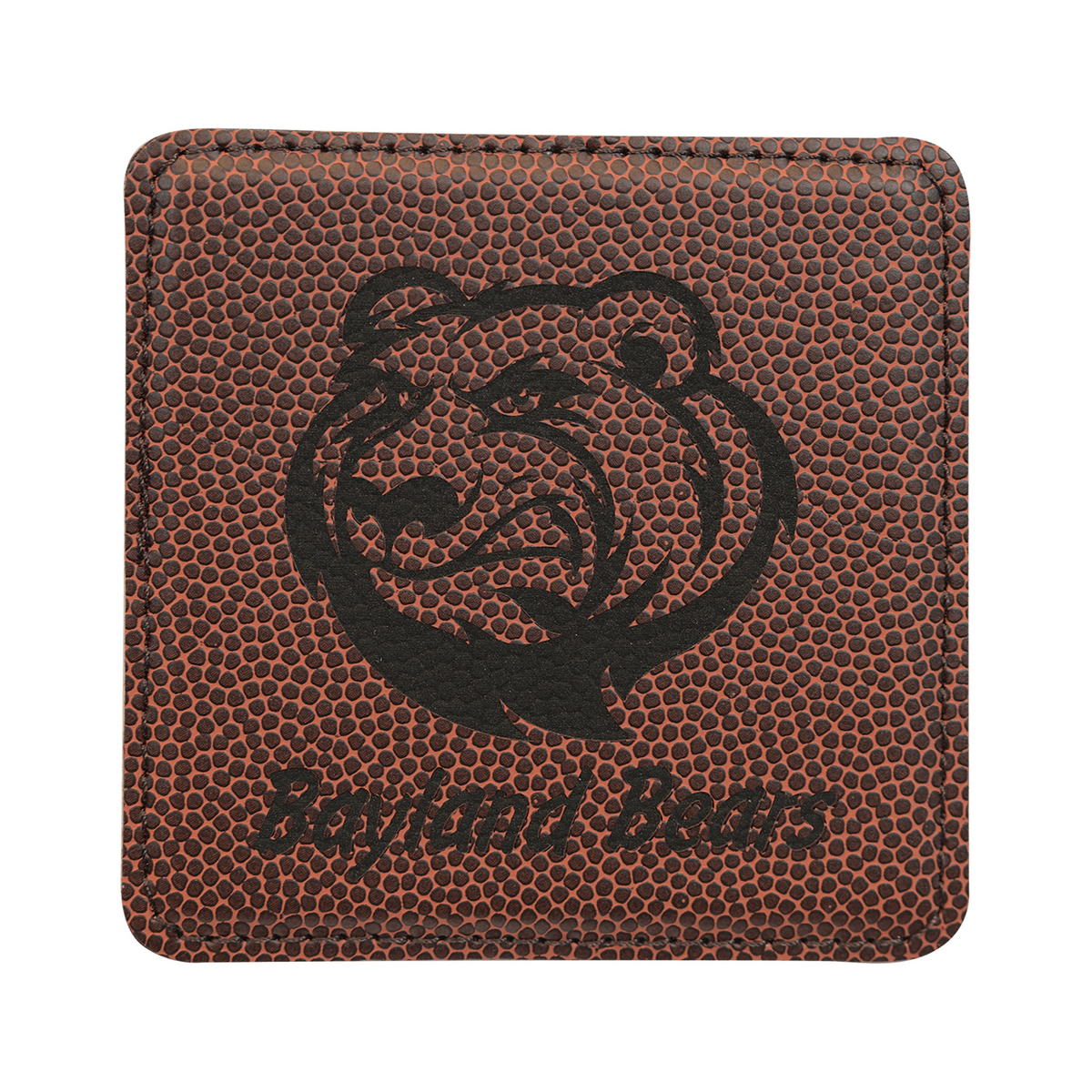 Leatherette Square Coaster 4", Football, Single