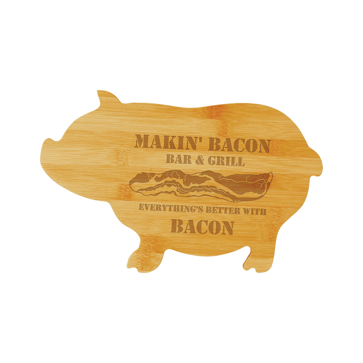 Bamboo Pig Shaped Cutting Board, 13.75" x 8.75"