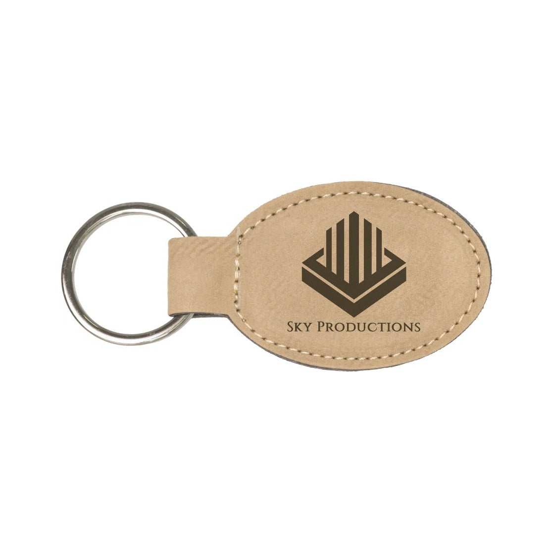 Leatherette Oval Keychain 3" x 1.75"