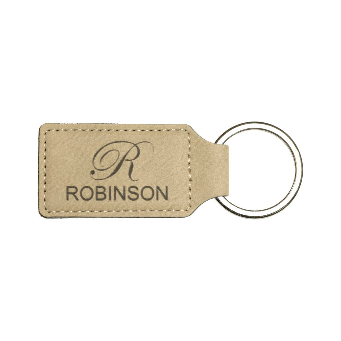 Leatherette Rectangle Keychain 2.75" x 1.25"