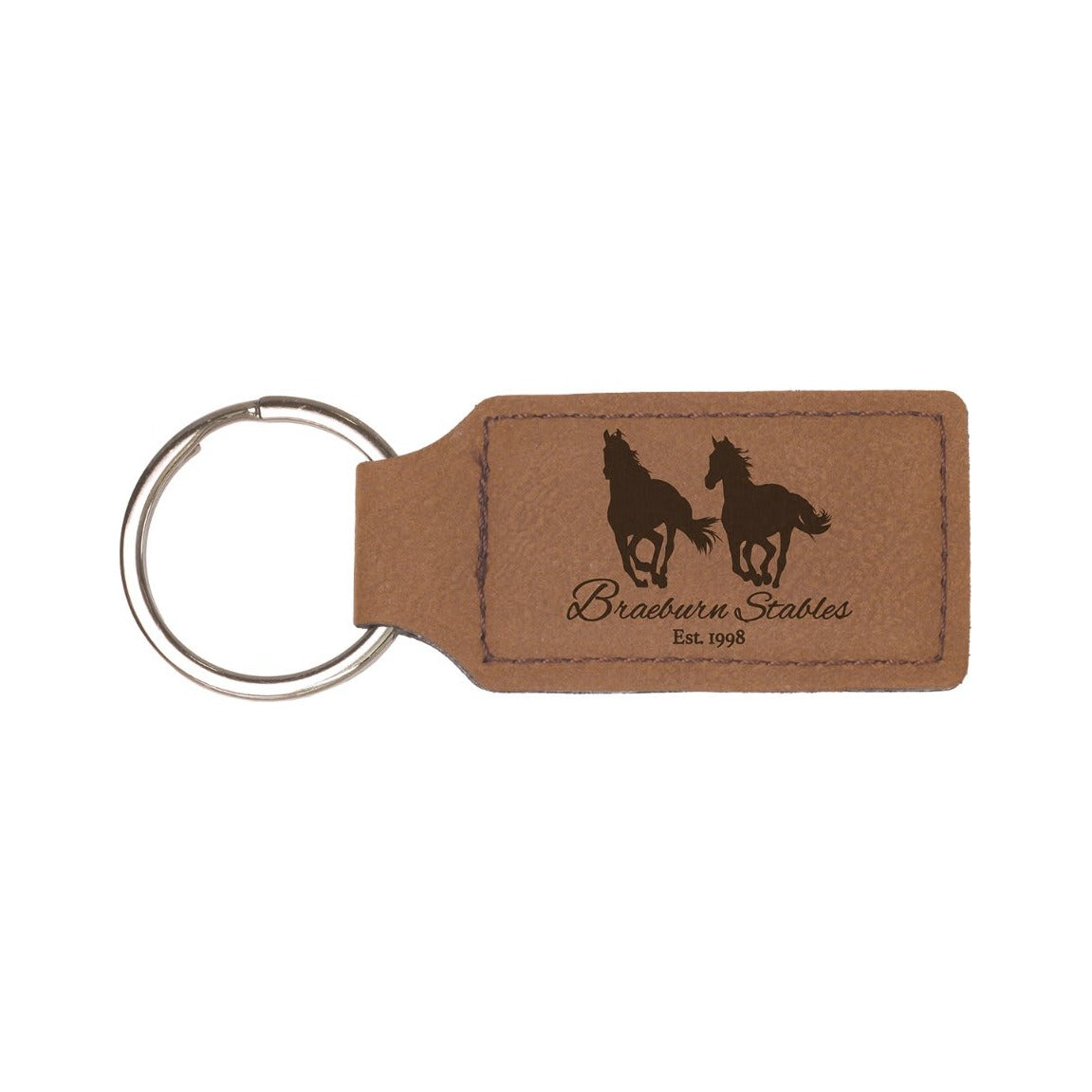 Leatherette Rectangle Keychain 2.75" x 1.25"