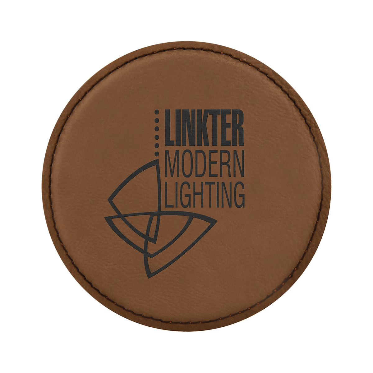 Leatherette Round Coaster 4", Dark Brown, Single