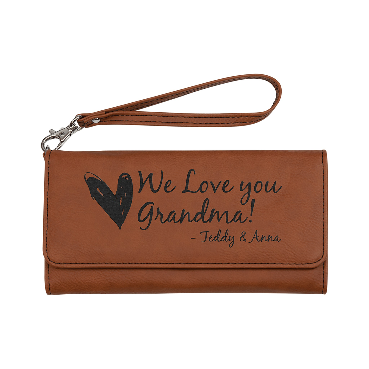 Leatherette Wallet with Strap