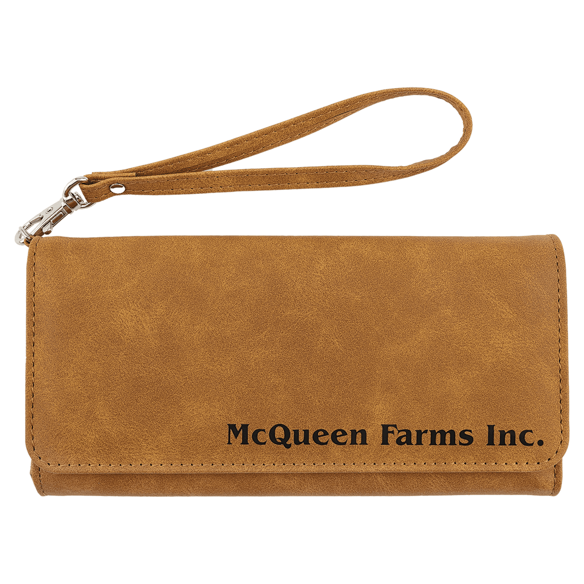 Creekside Leatherette Wallet with Strap, Light Brown