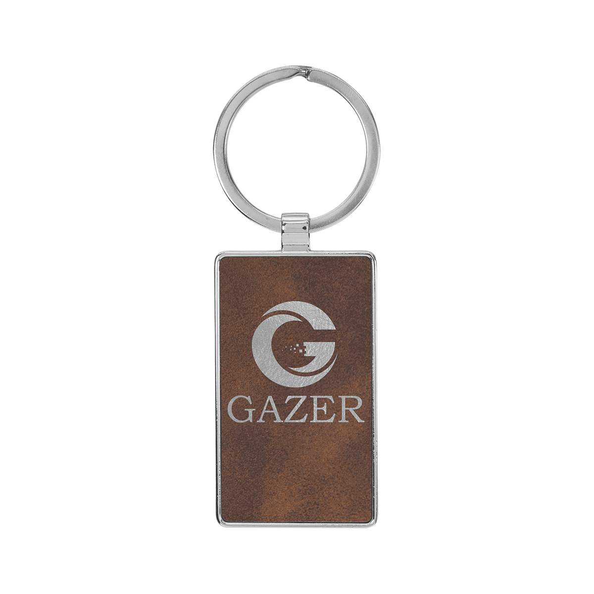 Leatherette/Metal Rectangle Keychain 3" x 1.75"