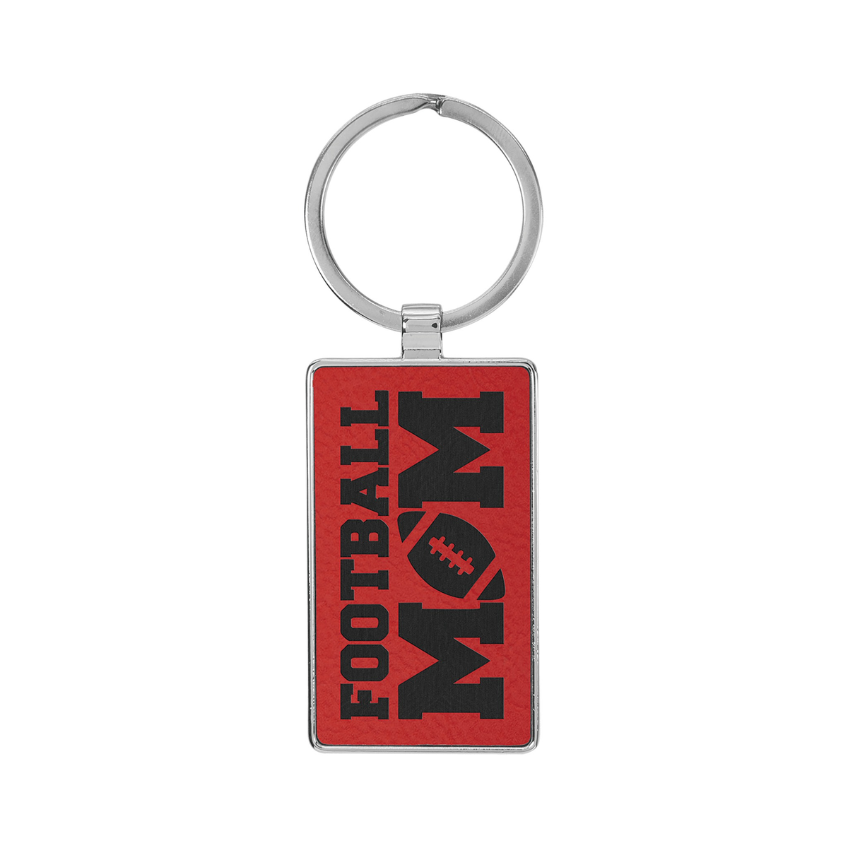 Leatherette/Metal Rectangle Keychain 3" x 1.75"