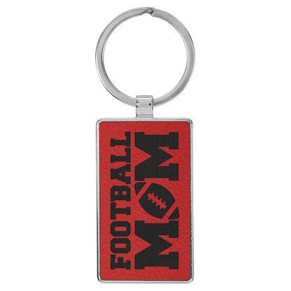 Leatherette/Metal Rectangle Keychain 3" x 1.75"
