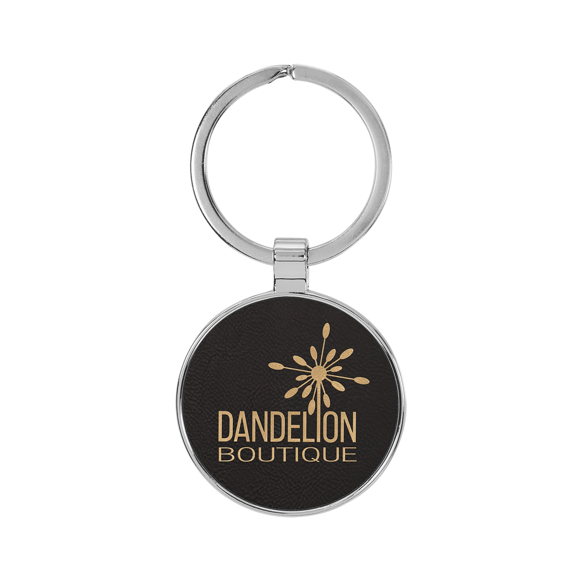 Leatherette/Metal Round Keychain 1.5"