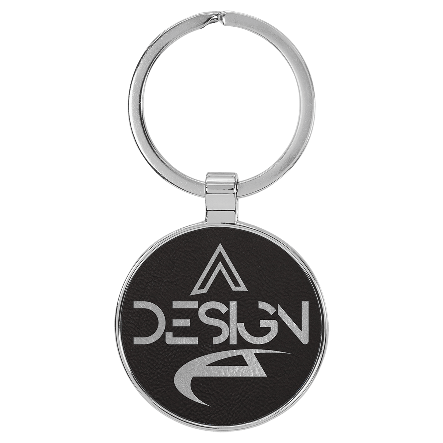 Leatherette/Metal Round Keychain 1.5"