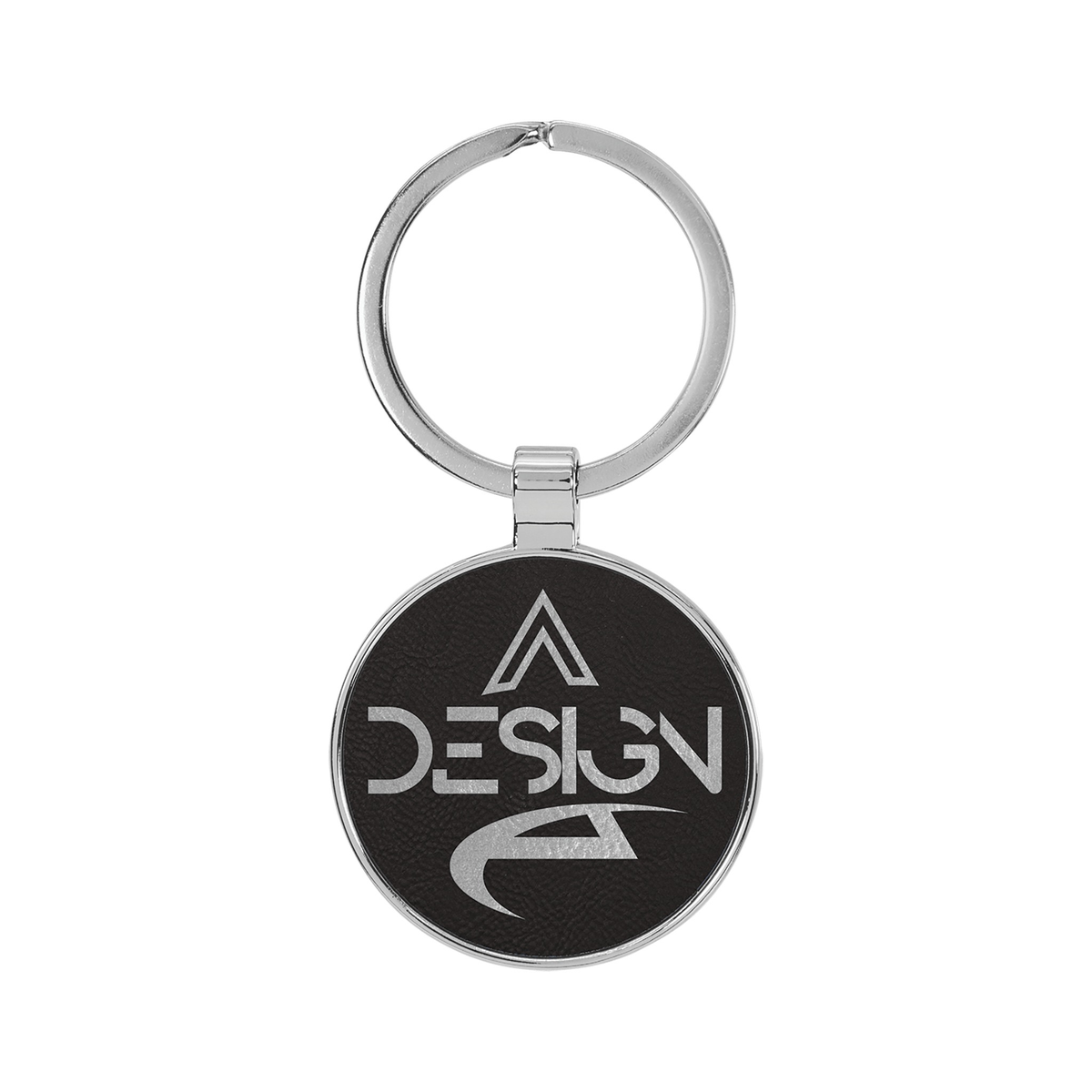 Leatherette/Metal Round Keychain 1.5"