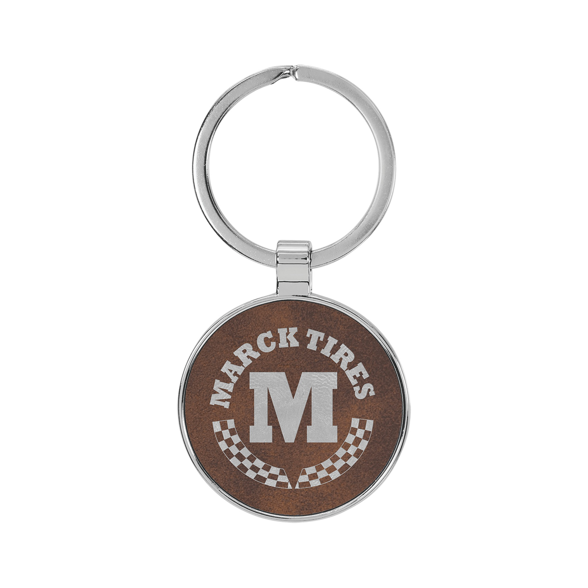 Leatherette/Metal Round Keychain 1.5"