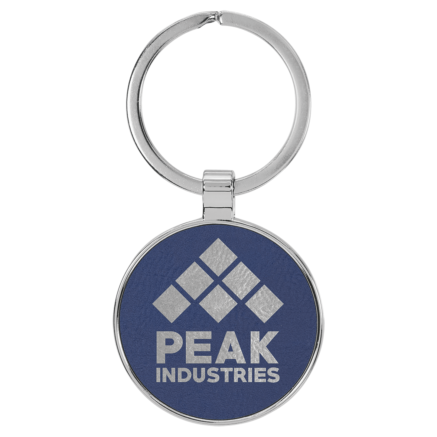Leatherette/Metal Round Keychain 1.5"