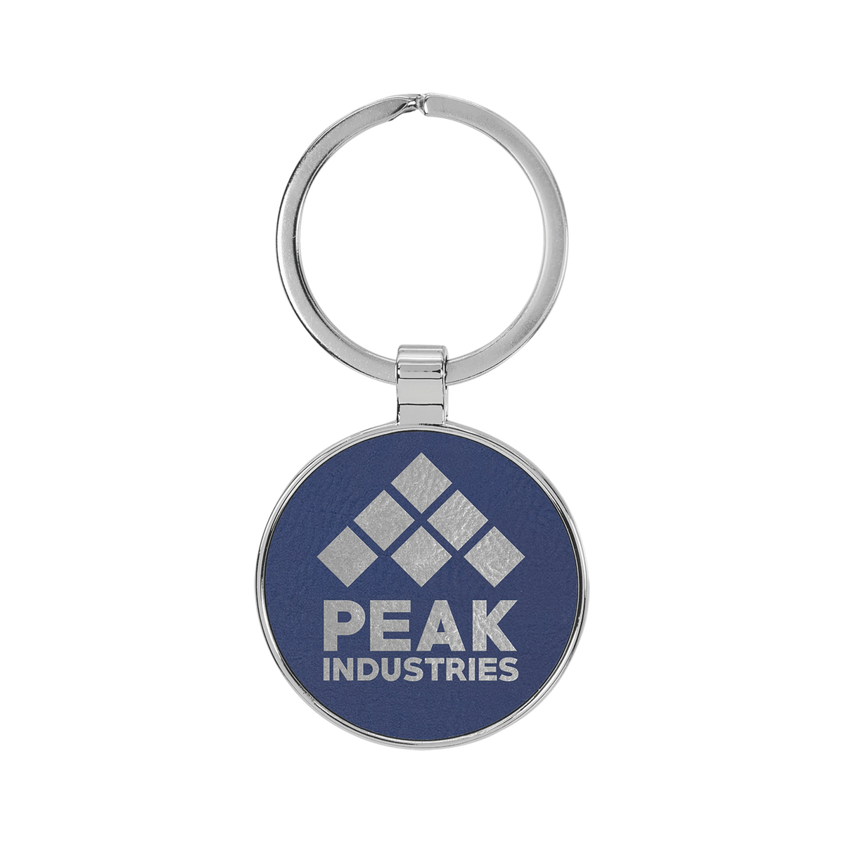 Leatherette/Metal Round Keychain 1.5"