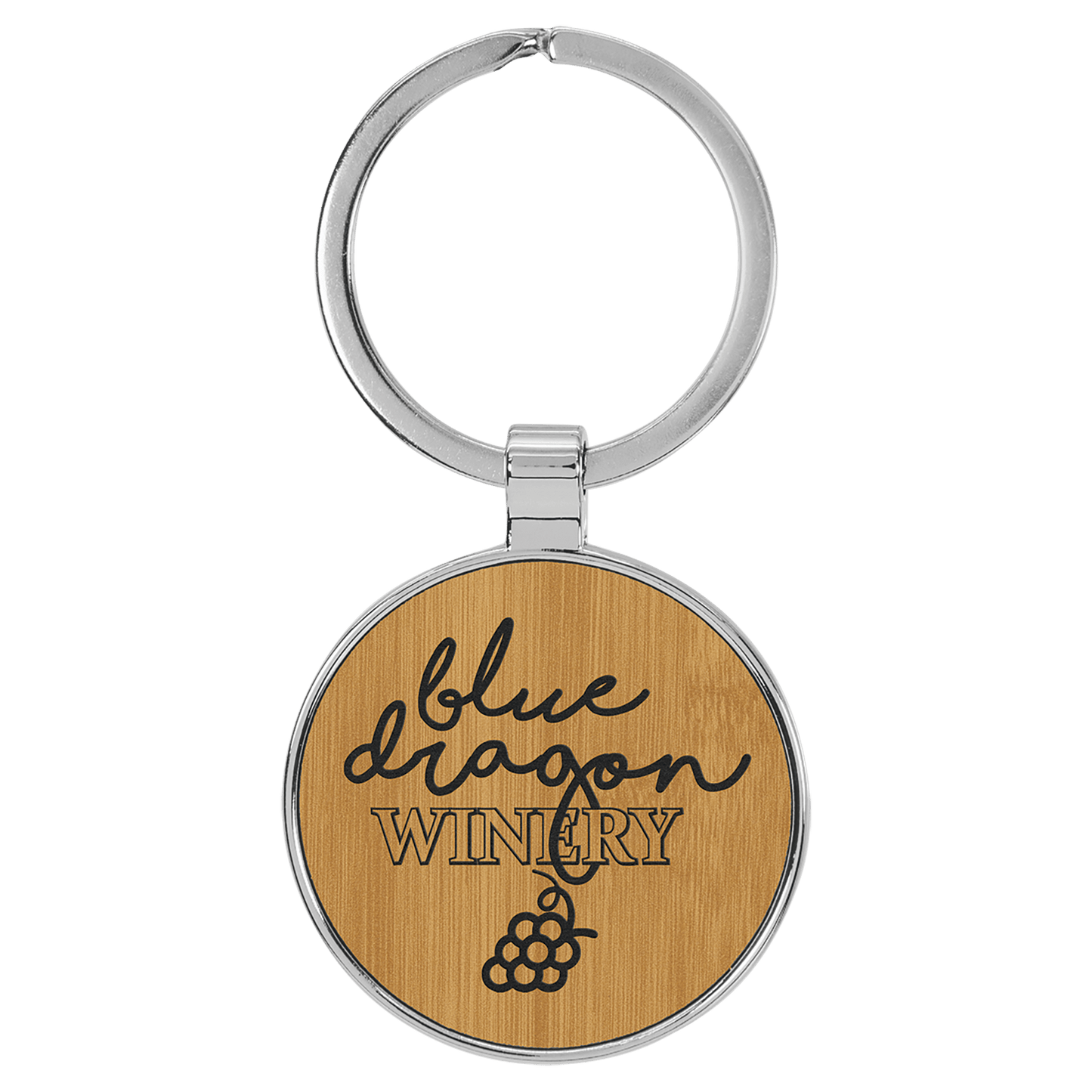 Leatherette/Metal Round Keychain 1.5"