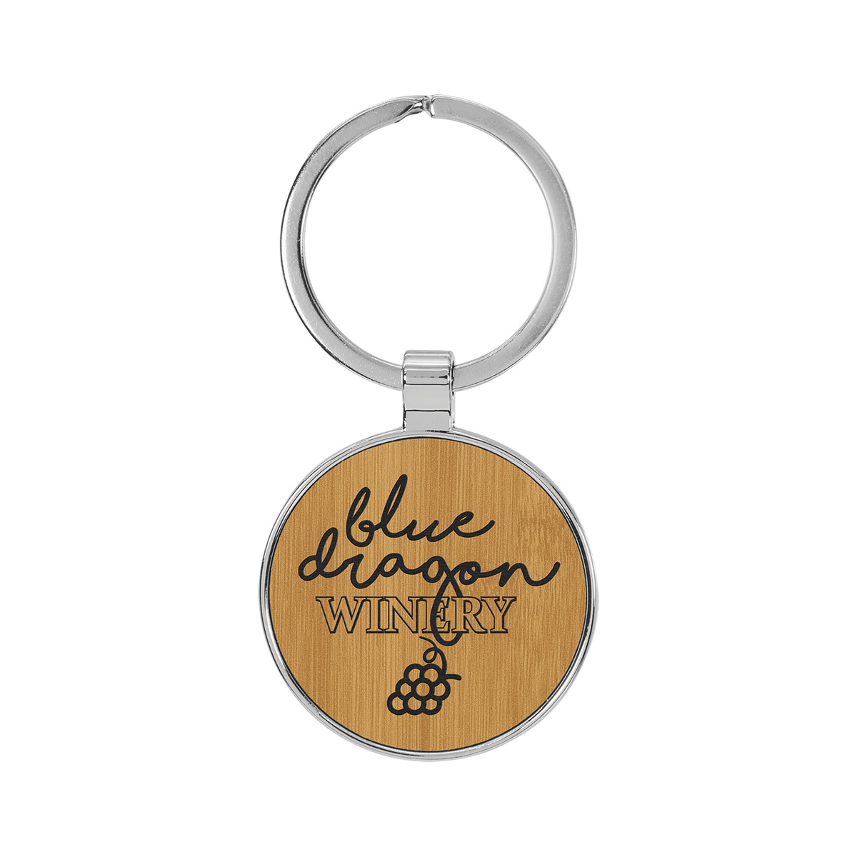 Leatherette/Metal Round Keychain 1.5"