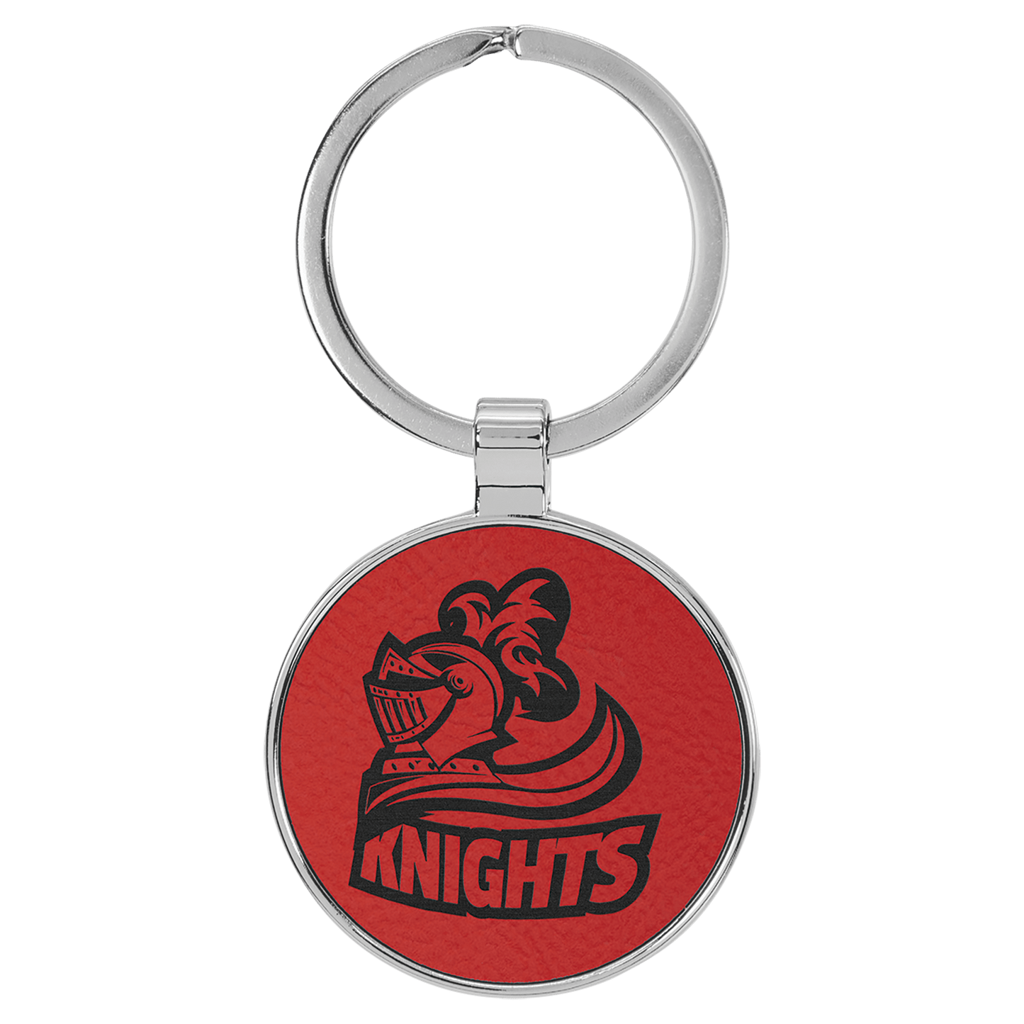 Leatherette/Metal Round Keychain 1.5"
