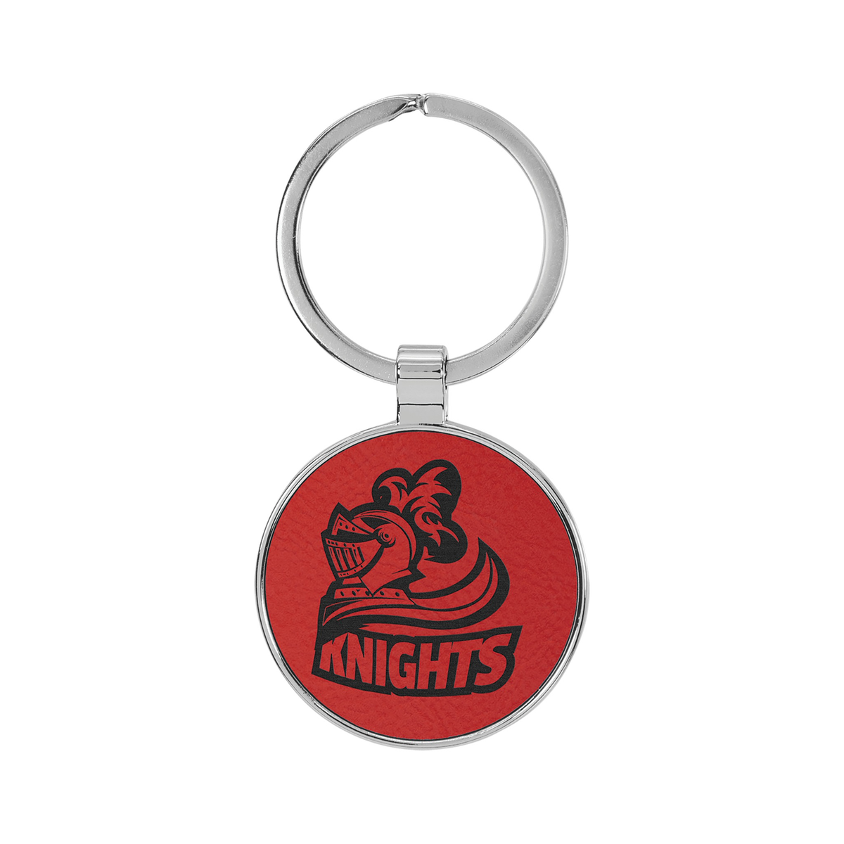 Leatherette/Metal Round Keychain 1.5"