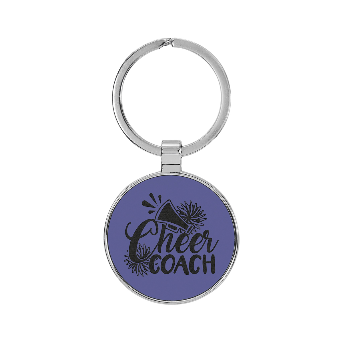 Leatherette/Metal Round Keychain 1.5"