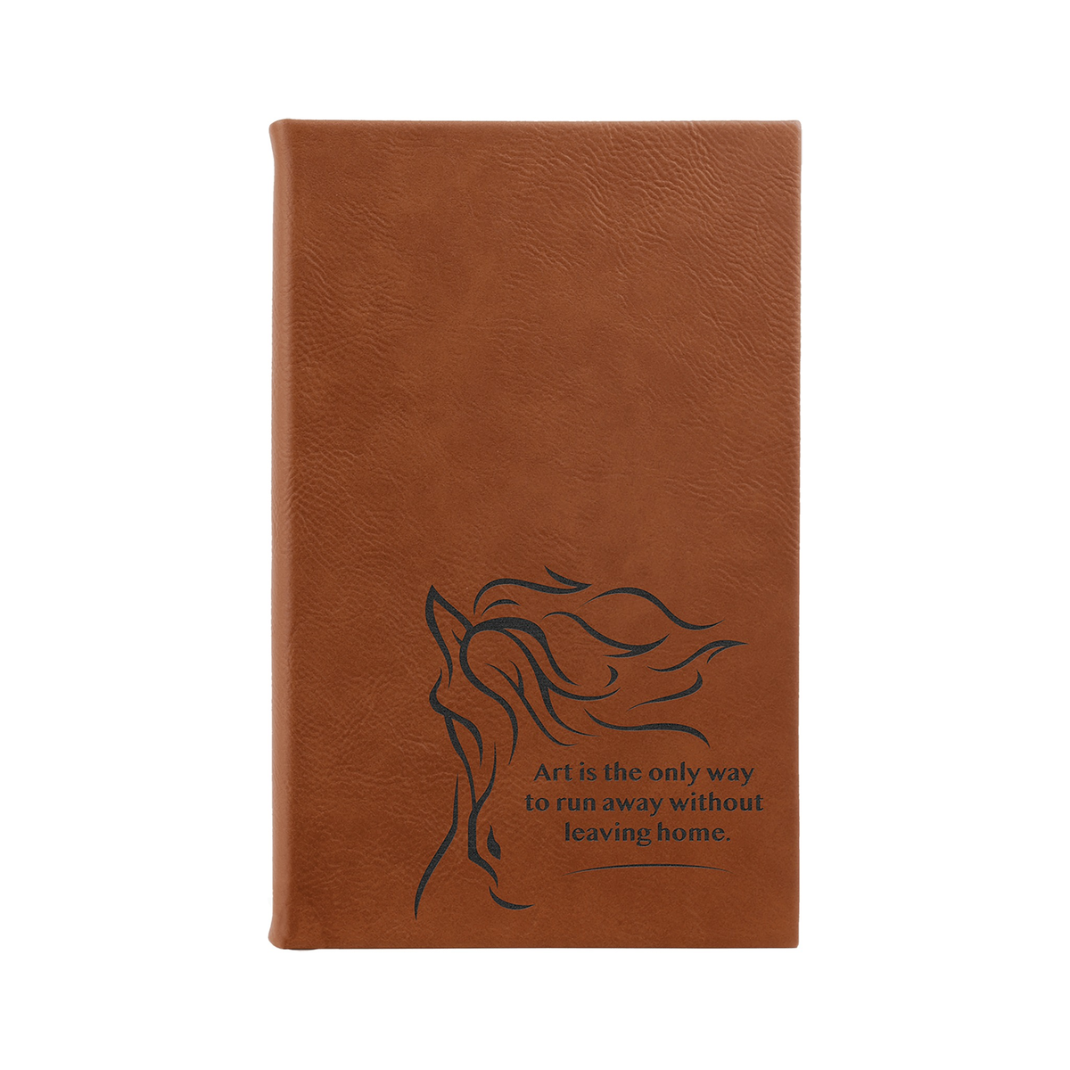 Leatherette Sketch Book with Unlined Notepad, Rawhide