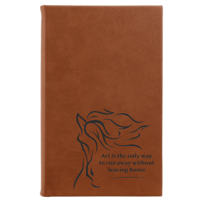 Rawhide Leatherette Sketch Book with Unlined Notepad