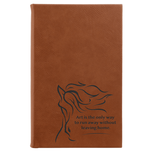 Rawhide Leatherette Sketch Book with Unlined Notepad