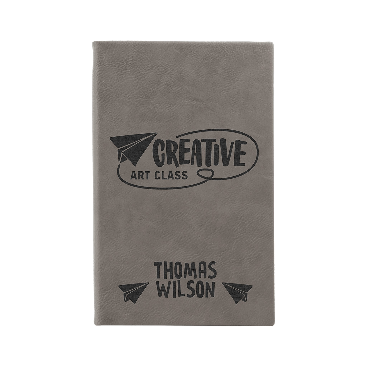 Leatherette Sketch Book with Unlined Notepad, Gray