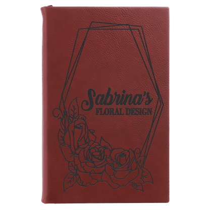 Rose Leatherette Sketch Book with Unlined Notepad