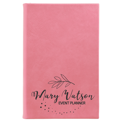 Pink Leatherette Sketch Book with Unlined Notepad