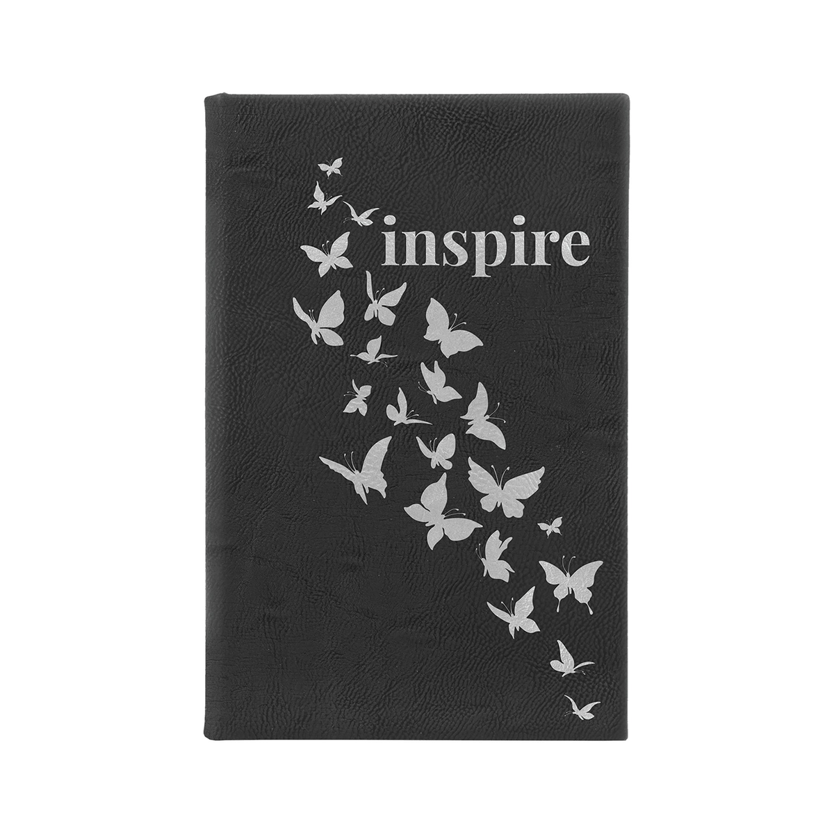 Leatherette Sketch Book with Unlined Notepad, Black/Silver