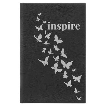Black/Silver Leatherette Sketch Book with Unlined Notepad