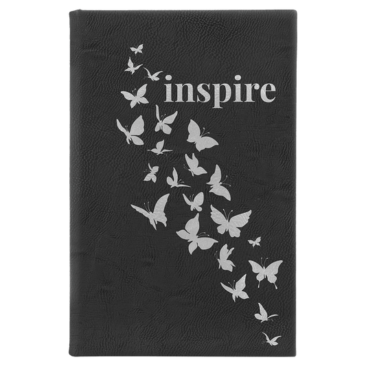 Black/Silver Leatherette Sketch Book with Unlined Notepad